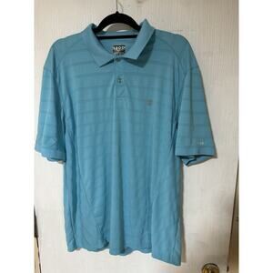 Izod Golf Stretch Performance Polo Blue Striped Mens Size 2XL XXL